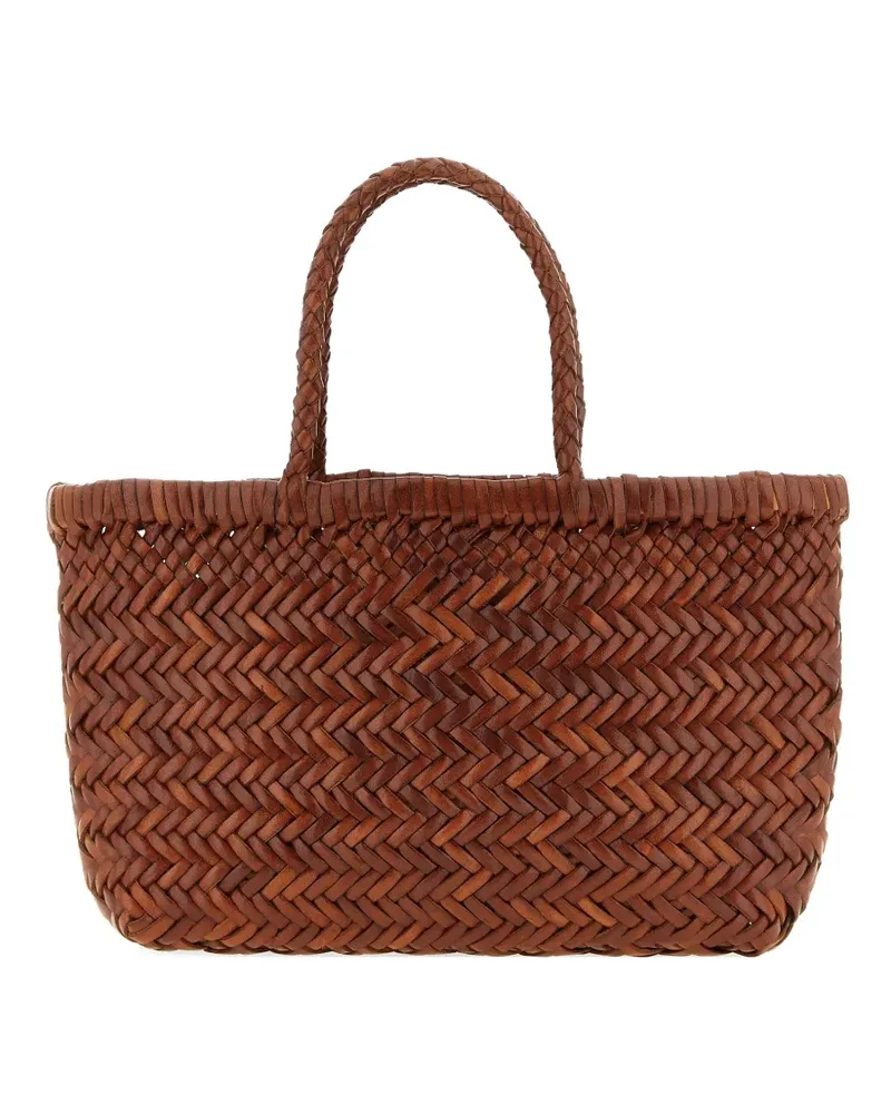Dragon Diffusion mini Flat Gora woven-leather tote bag - Braun Braun