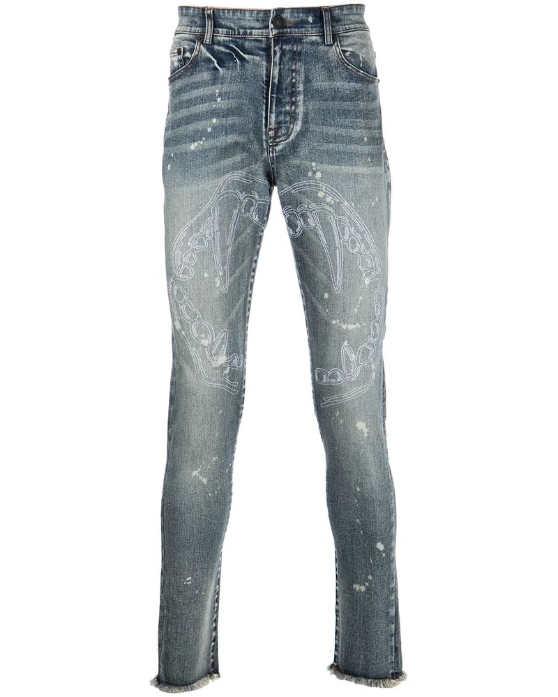 Haculla Skinny-Jeans mit Fangzähne-Print Blau