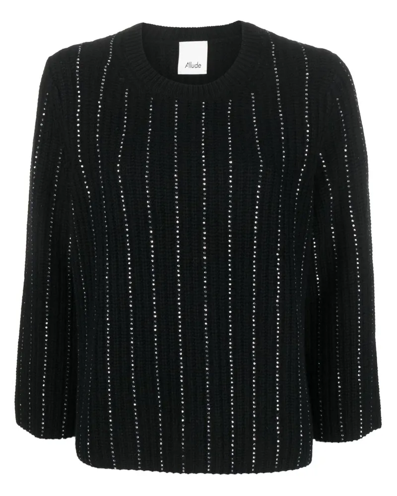 ALLUDE Gestreifter Pullover - Schwarz Schwarz