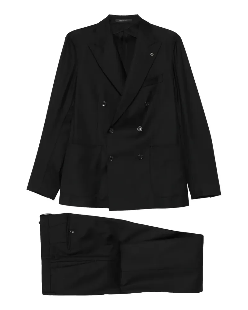 Tagliatore Doppelreihiger Anzug mit steigendem Revers - Schwarz Schwarz