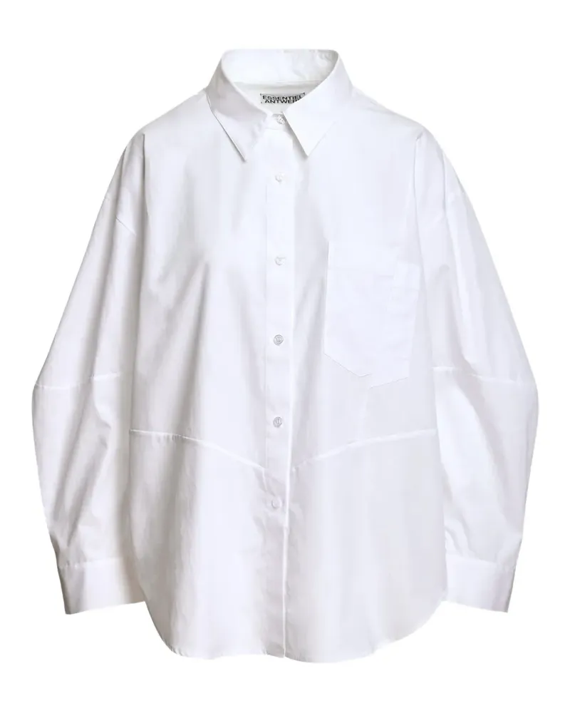Essentiel Kreative Oversized-Hemd mit Brosche - Weiß Weiß