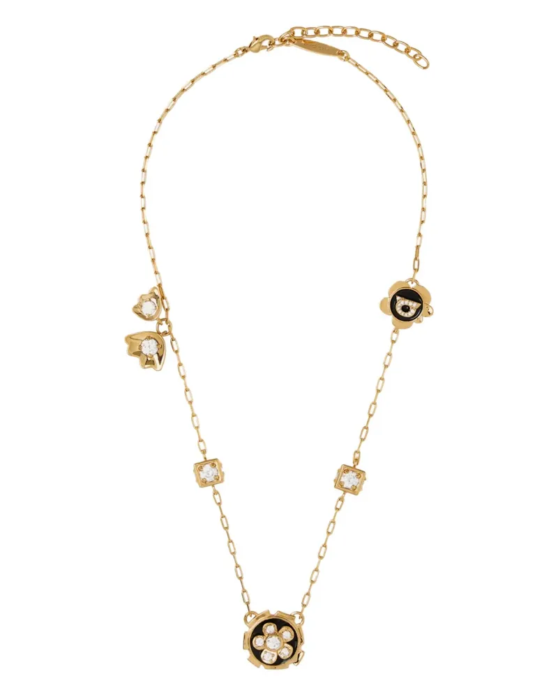 Ferragamo crystal charm necklace - Gold Gold