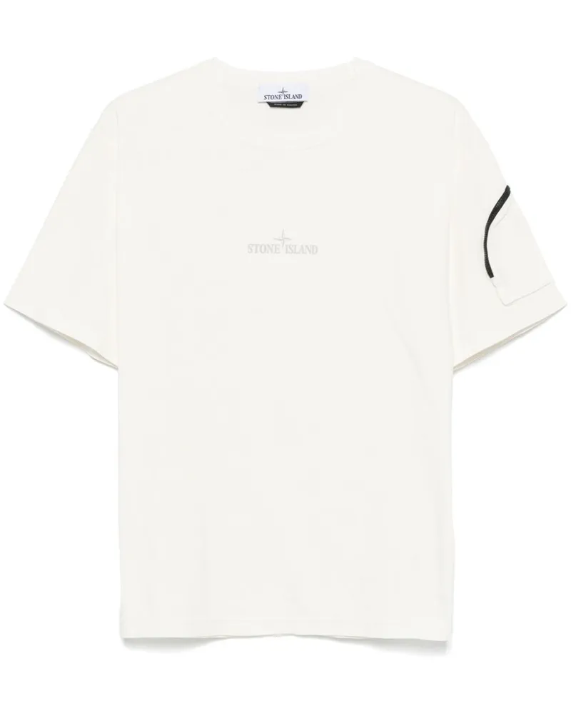 Stone Island T-Shirt mit Logo-Print - Nude Nude