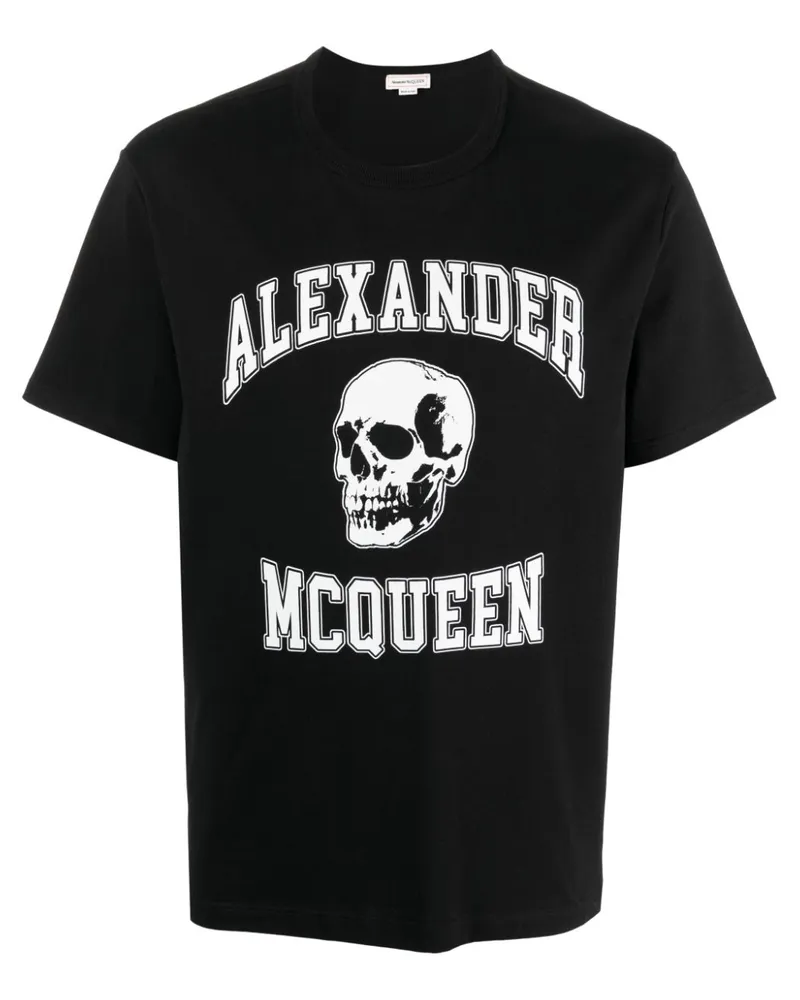 Alexander McQueen T-Shirt mit Logo-Print Schwarz