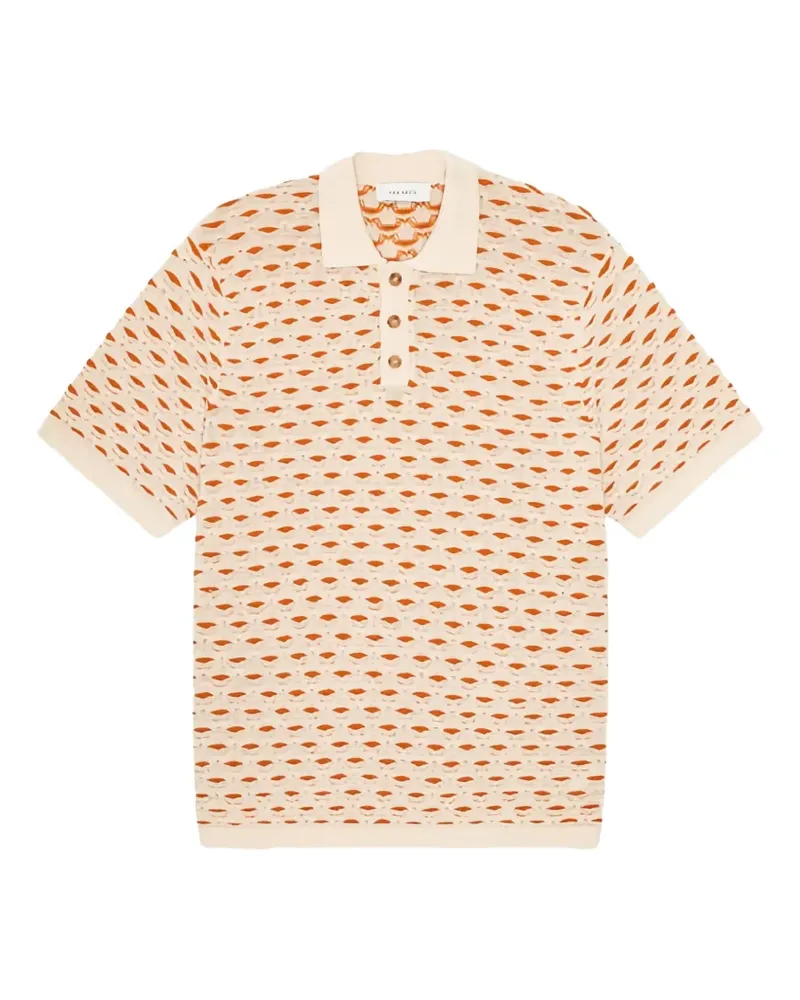 LES DEUX Esmay Poloshirt mit Lochmuster - Nude Nude