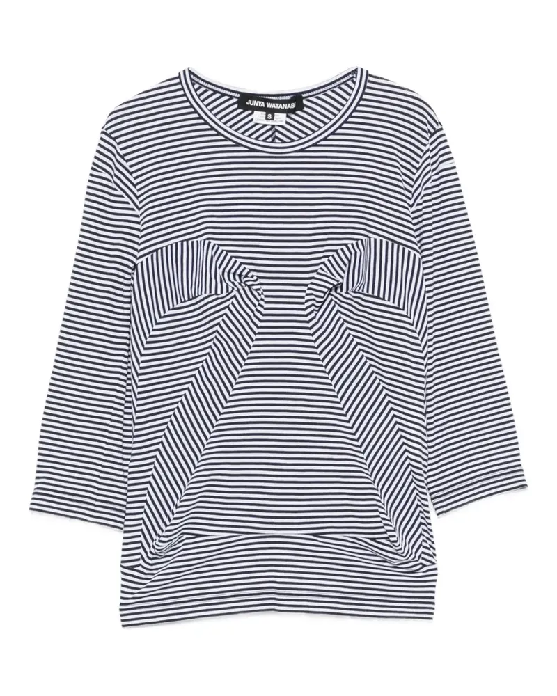 Junya Watanabe striped panelled T-shirt - Blau Blau