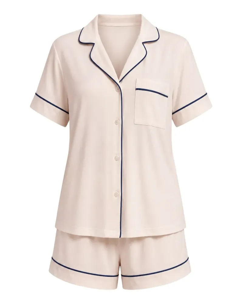 Eberjey Gisele contrast-piping pyjamas set - Nude Nude