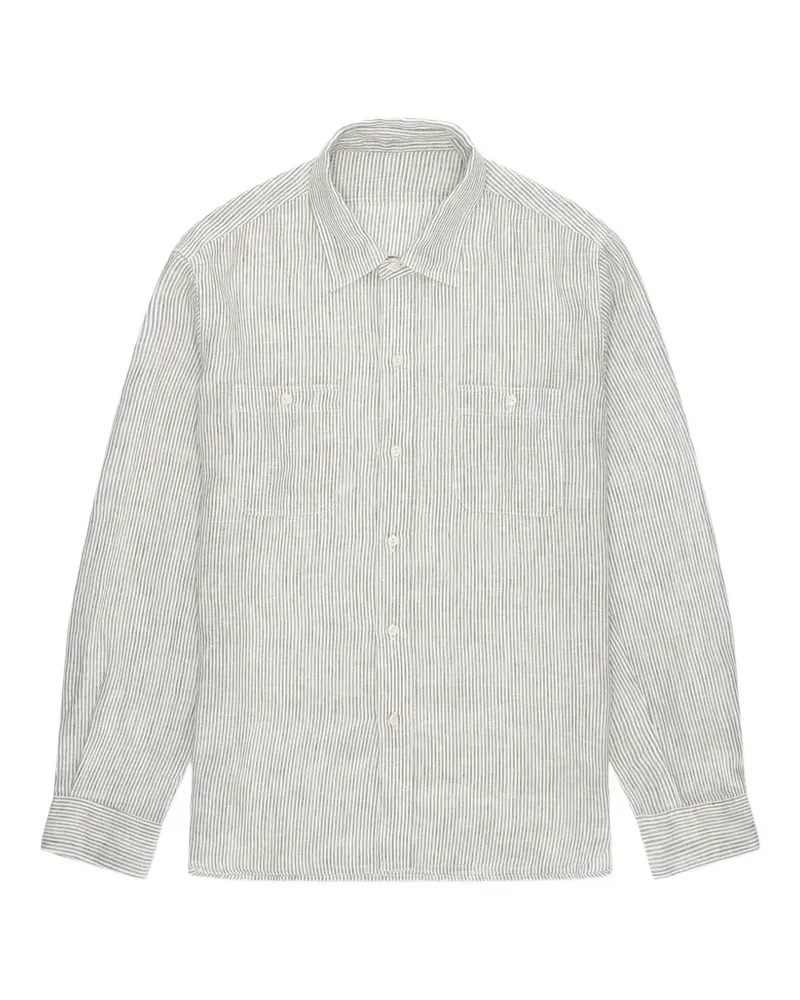 Fortela striped chest-pocket shirt - Weiß Weiß