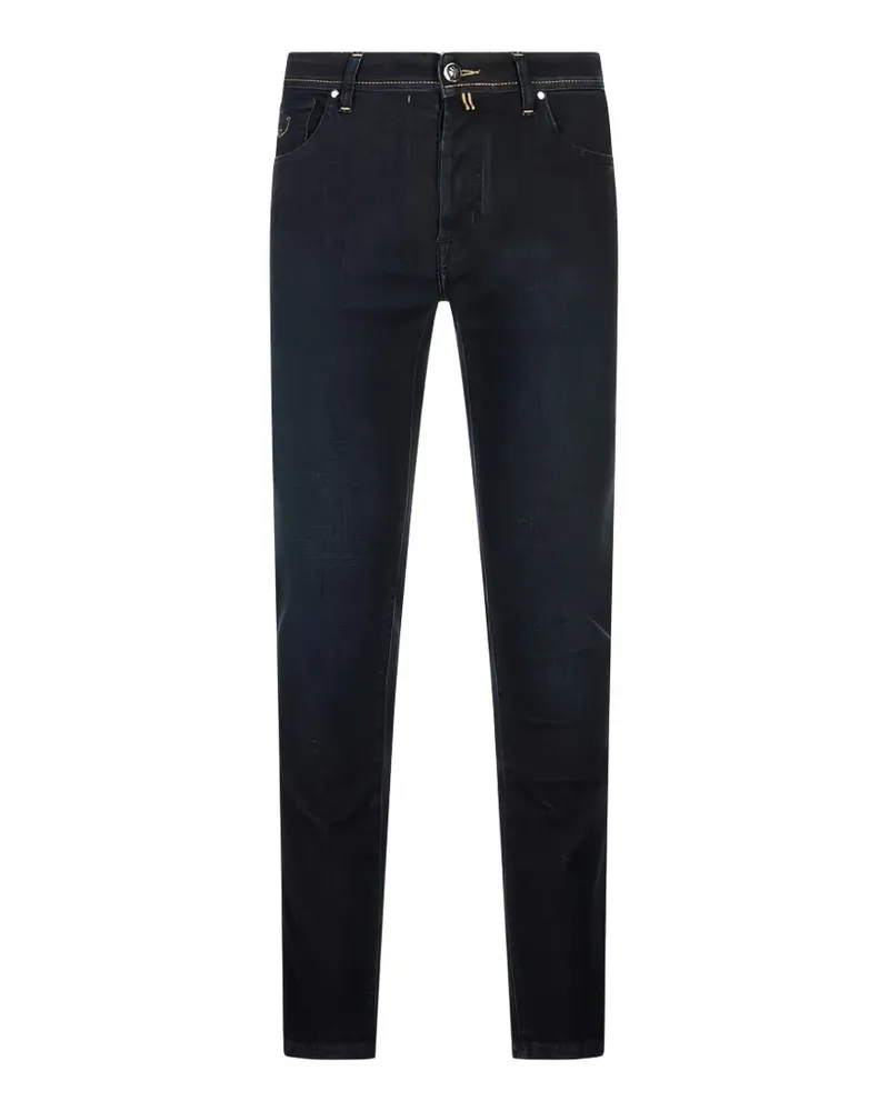Jacob Cohën Slim-Fit-Jeans mit Logo-Patch - Blau Blau