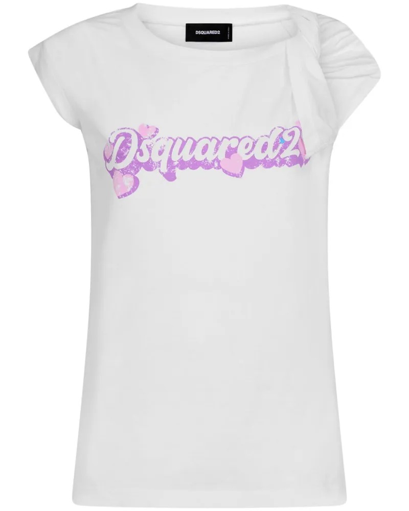 Dsquared2 T-Shirt mit Logo-Print - Weiß Weiß