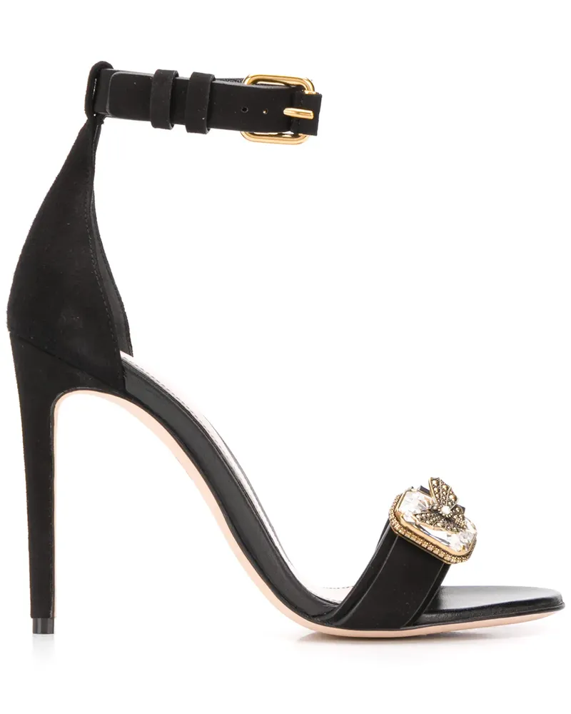 Alexander McQueen Sandalen mit Kristallen - Schwarz Schwarz