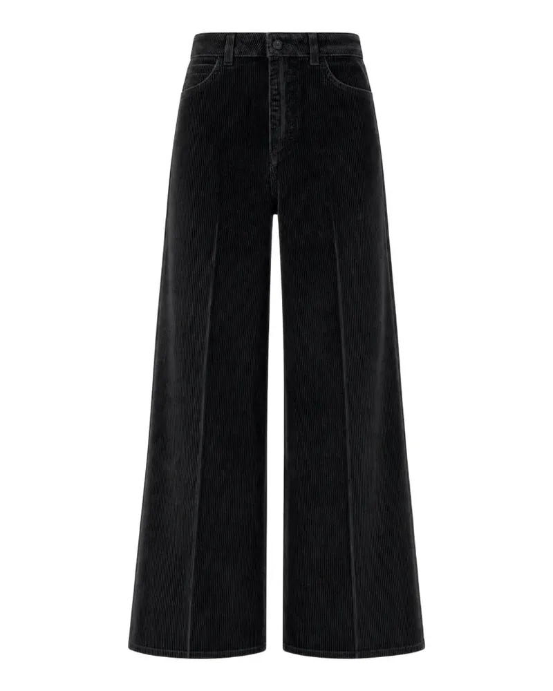 CRUNA Taylor Wide-Leg-Hose aus Cord - Schwarz Schwarz