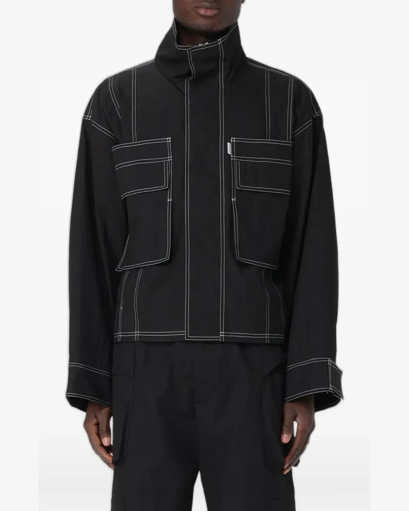 BONSAI contrast-stitch pocket-detail jacket - Schwarz Schwarz
