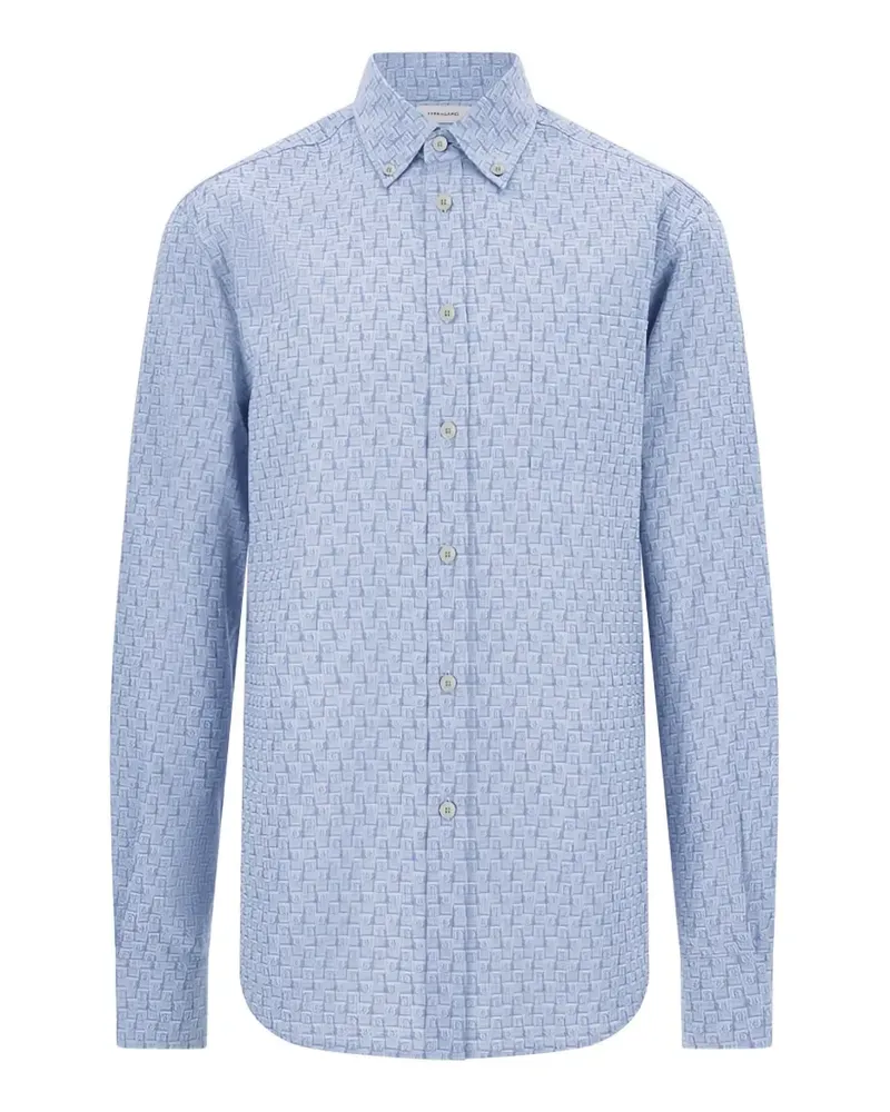 Ferragamo Gancini Jacquard-Hemd - Blau Blau