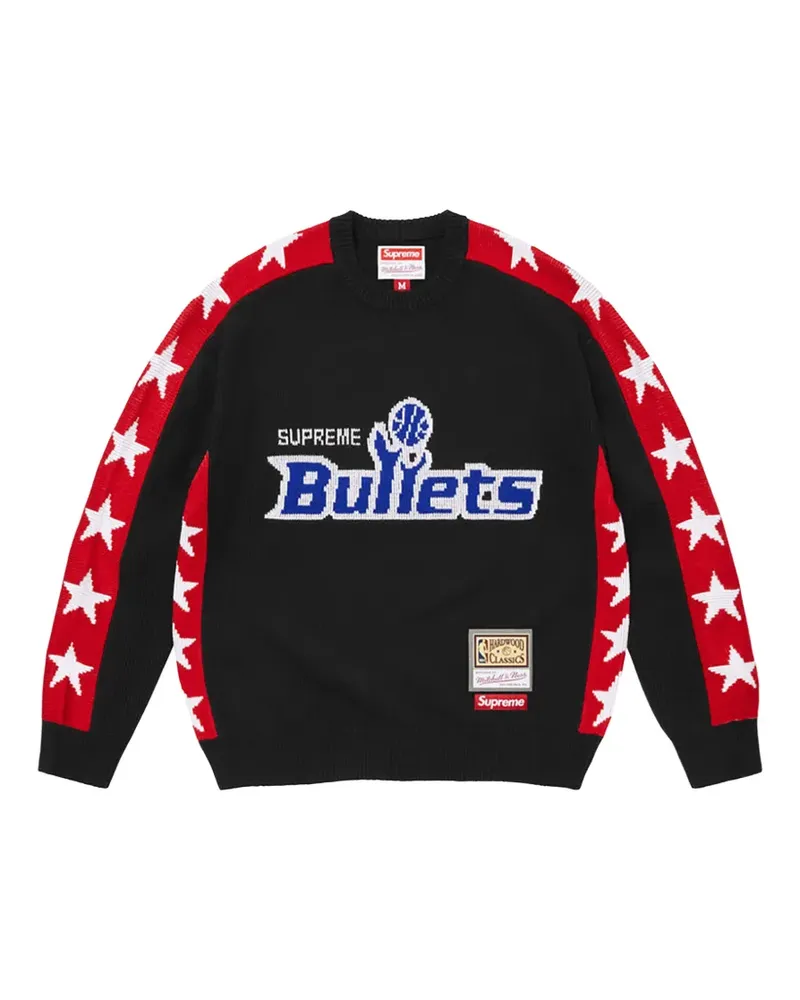 Supreme Being x Mitchell & Ness NBA star-intarsia sweater - Schwarz Schwarz
