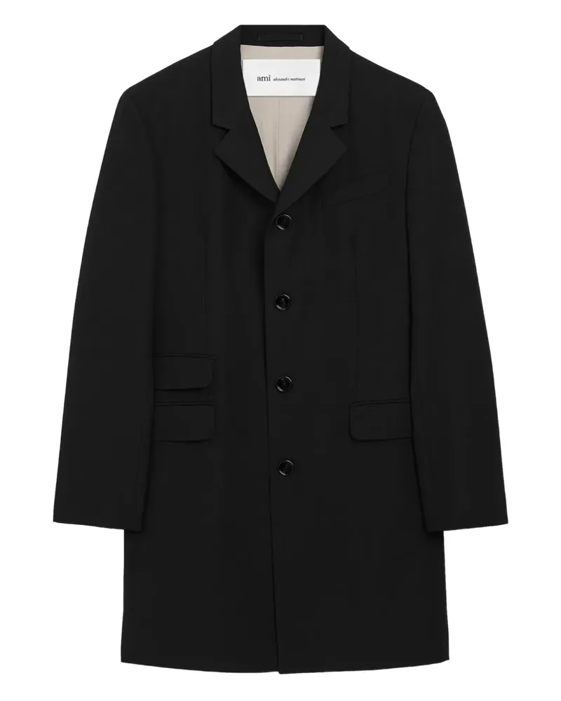 AMI Paris Einreihiger Mantel - Schwarz Schwarz