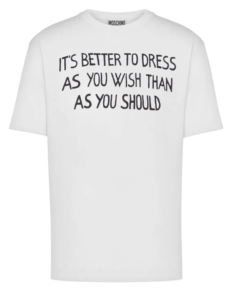 Moschino T-Shirt mit Slogan-Print - Weiß Weiß