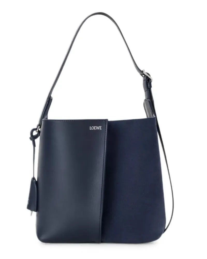 Loewe medium Bilbao bucket in soft calfskin and suede - Blau Blau