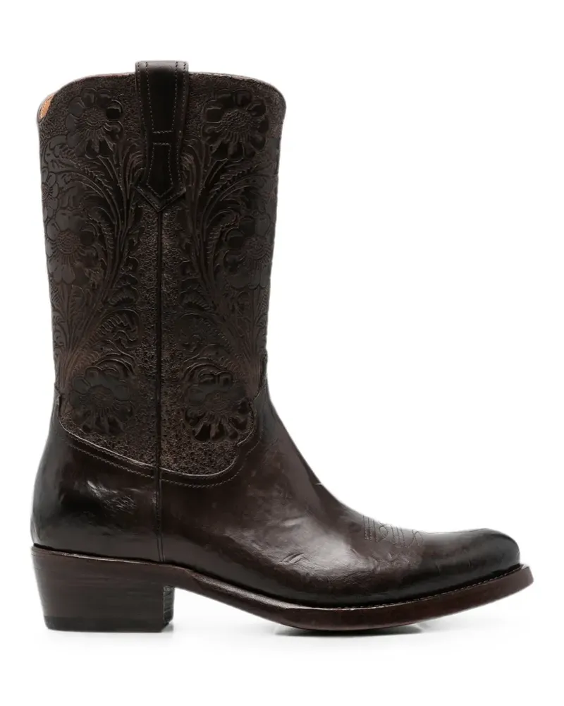 ERALDO Martu floral-embossed boots - Braun Braun