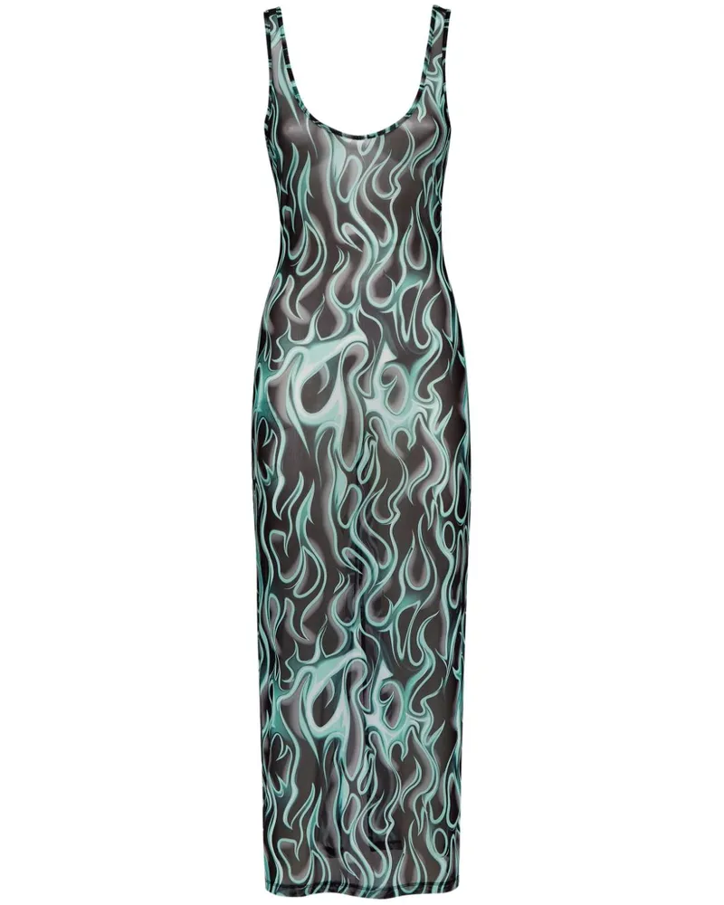 Philipp Plein Flame Kleid - Schwarz Schwarz