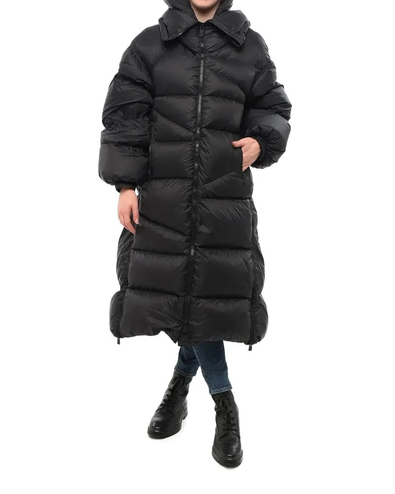 Bacon quilted hooded coat - Schwarz Schwarz