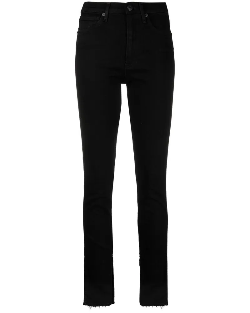 3x1 Skinny-Jeans mit hohem Bund Schwarz