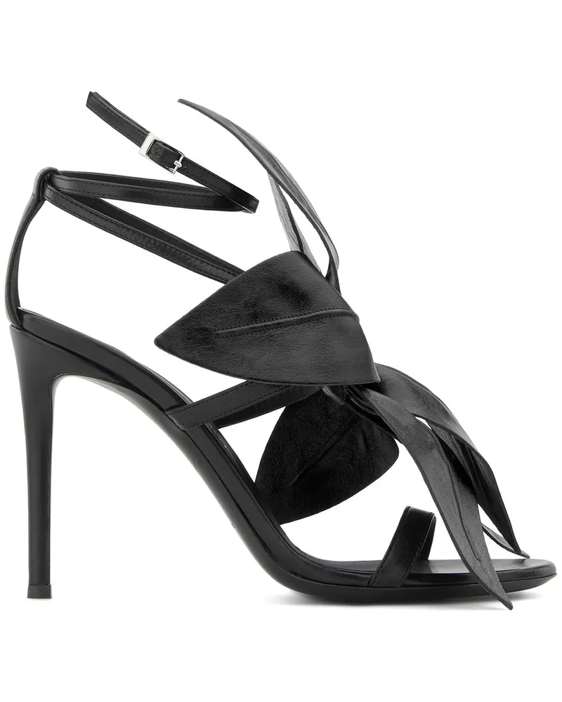 Giuseppe Zanotti Lilium Sandalen mit Blumenverzierung 105mm - Schwarz Schwarz