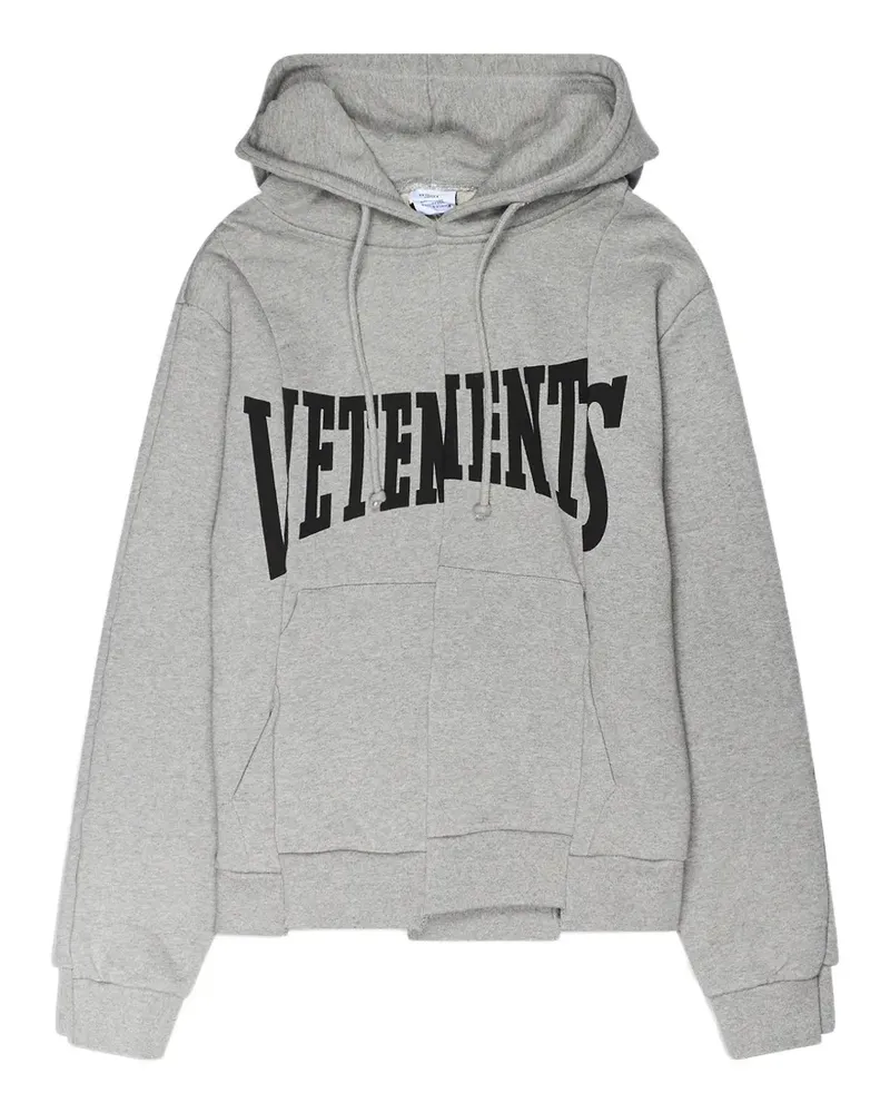 VETEMENTS cut-up logo hoodie - Grau Grau