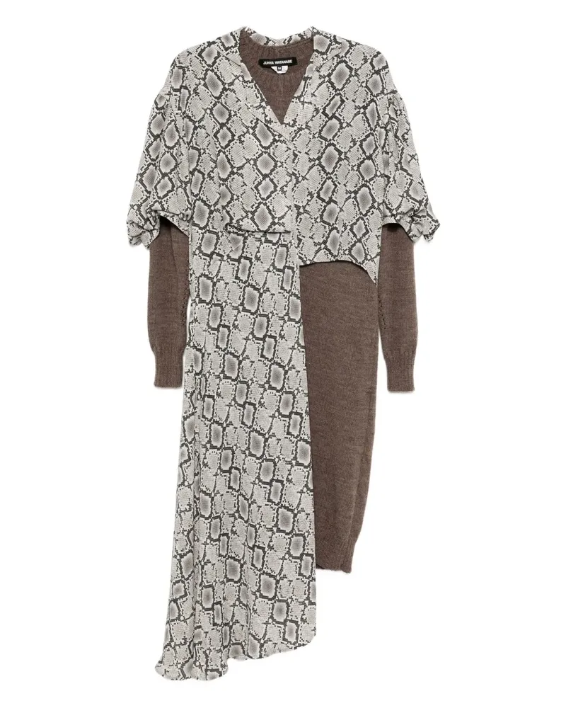 Junya Watanabe all-over graphic print dress - Grau Grau