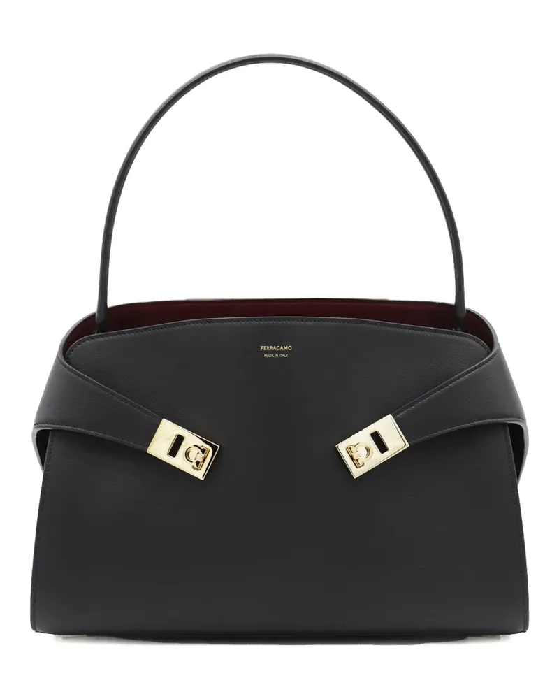 Ferragamo logo-print shoulder bag - Schwarz Schwarz