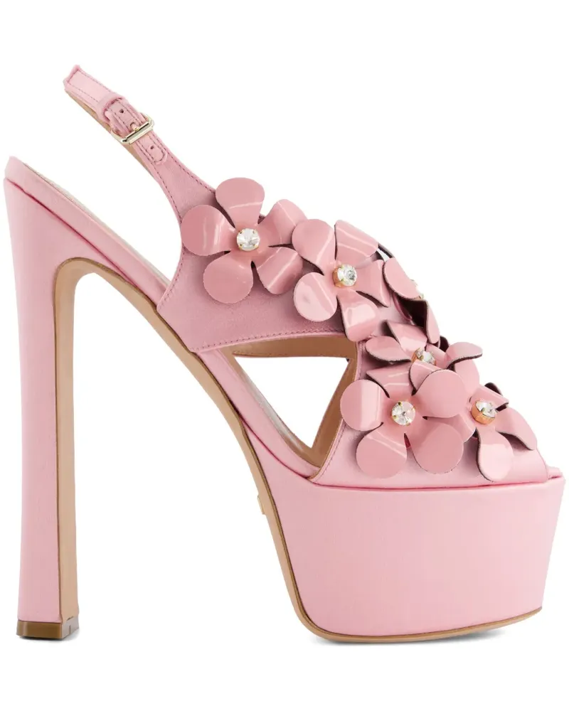Giambattista Valli Sandalen mit Blumenapplikation - Rosa Rosa