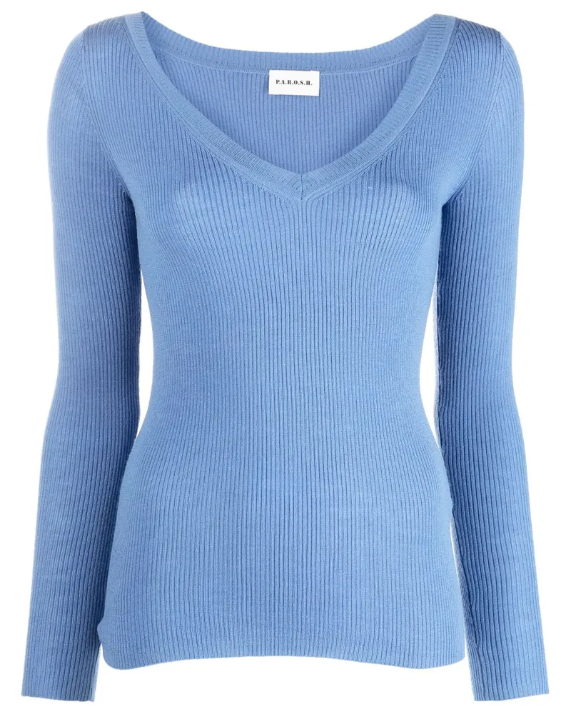 P.A.R.O.S.H. P.A.R.O H. Gerippter Pullover Blau