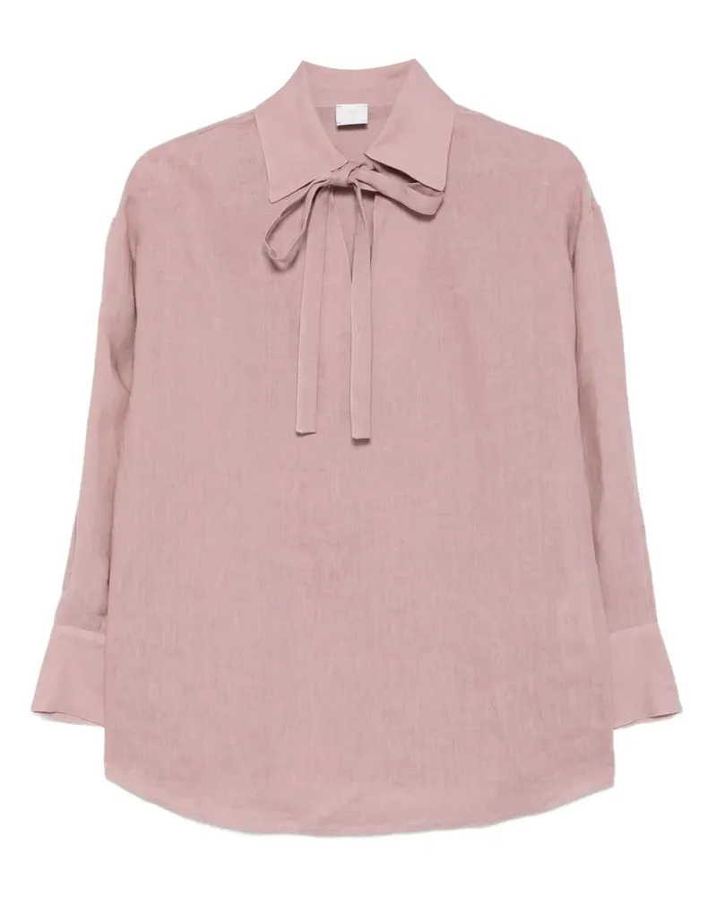Eleventy Bluse mit Schleifenkragen - Rosa Rosa