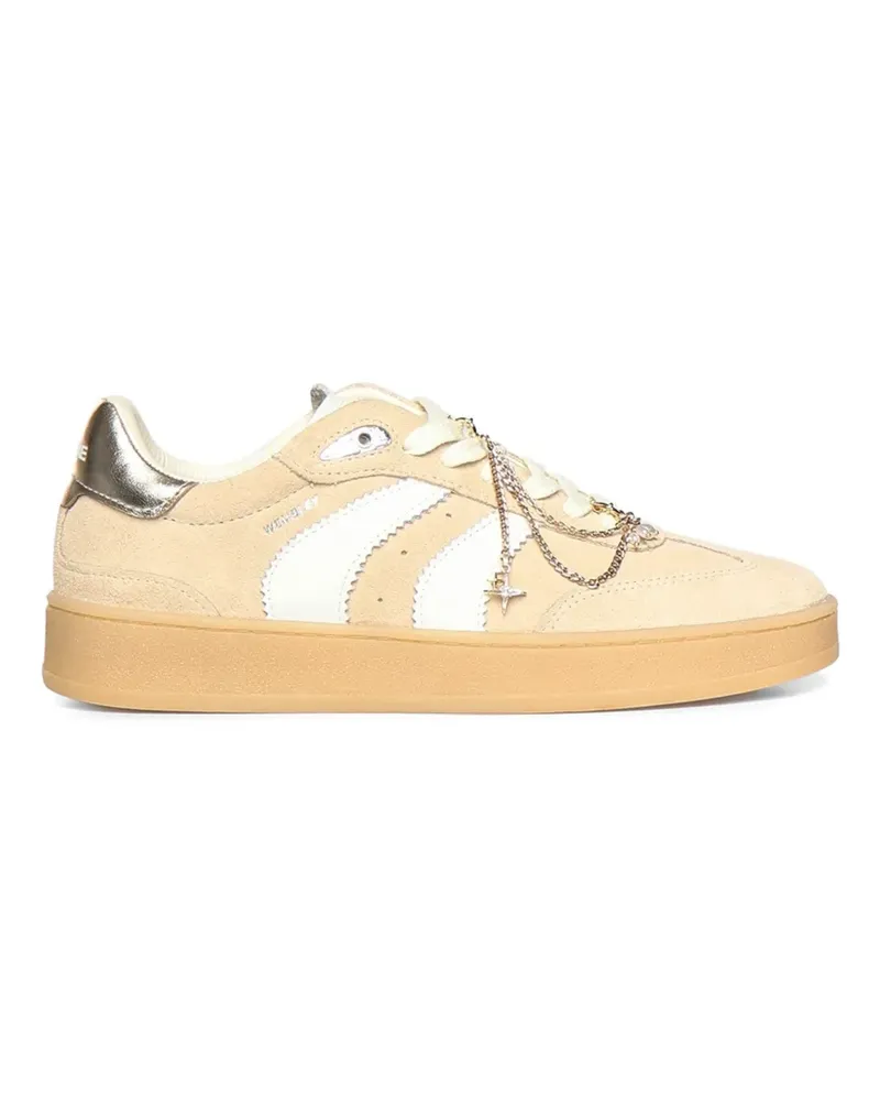 Crime Wembley chain-detail suede sneakers - Nude Nude
