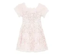 Kleid mit Blumenstickerei - Rosa