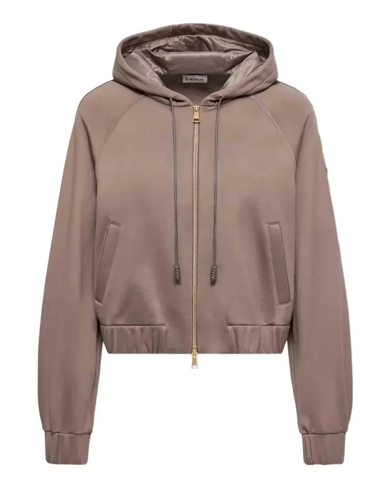 Moncler logo-patch zip-up hoodie - Braun Braun