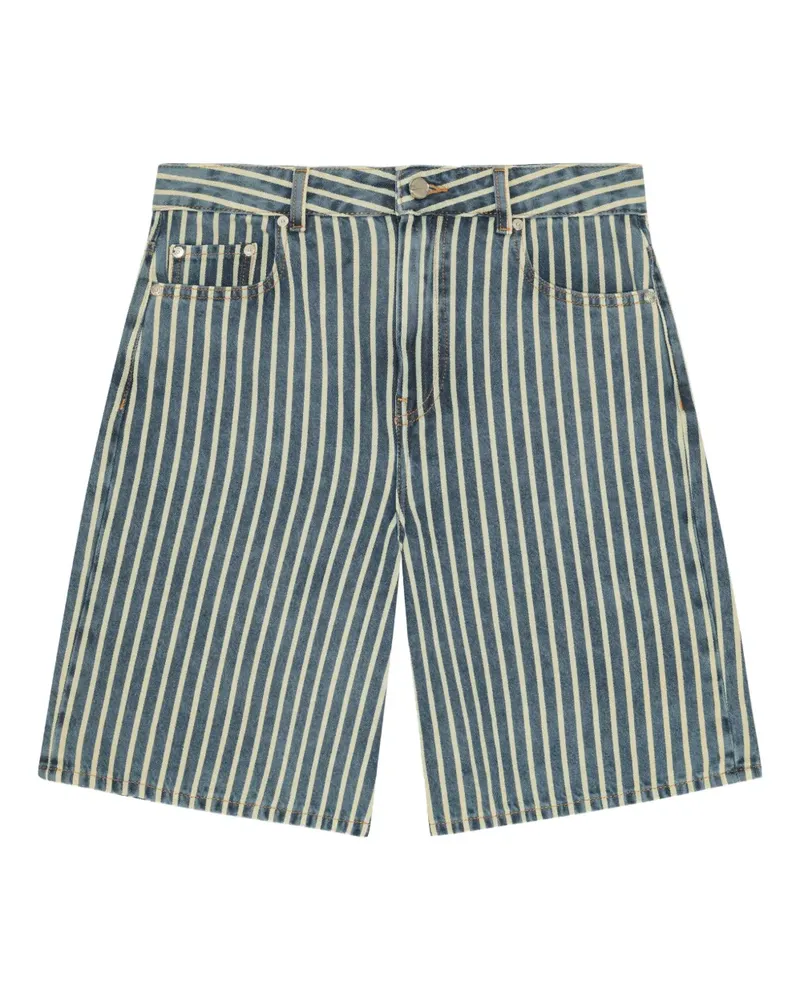 Ganni Gestreifte Shorts - Blau Blau