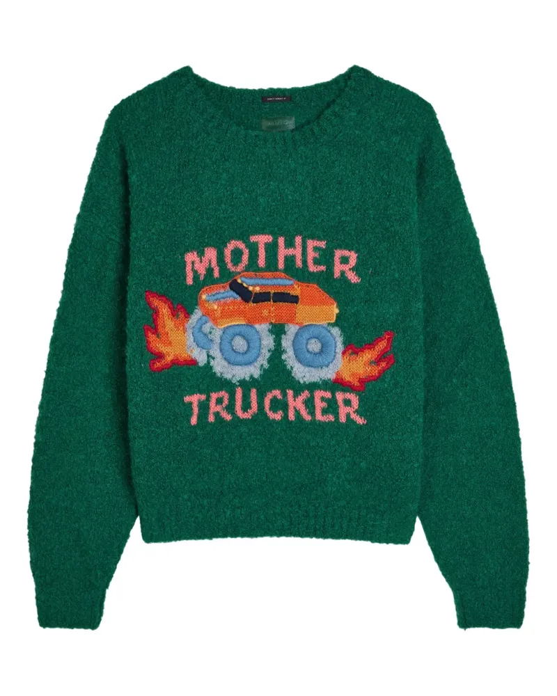 Mother truck-print sweater - Grün Grün