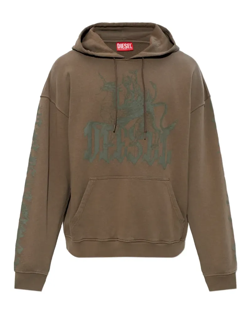 Diesel S-Griffon graphic hoodie - Braun Braun