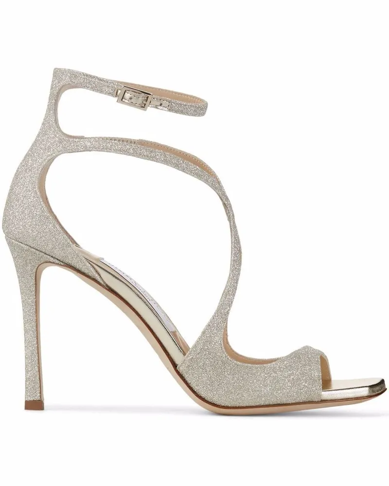 Jimmy Choo Azia Sandalen im Glitter-Look 95mm - Silber Silber