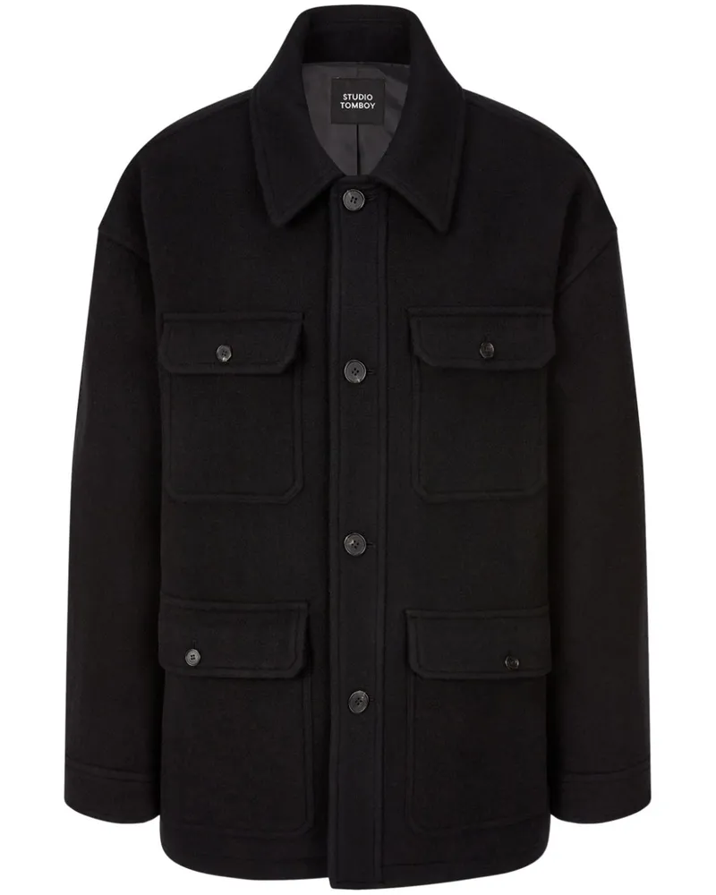 STUDIO TOMBOY Klassische Hemdjacke - Schwarz Schwarz