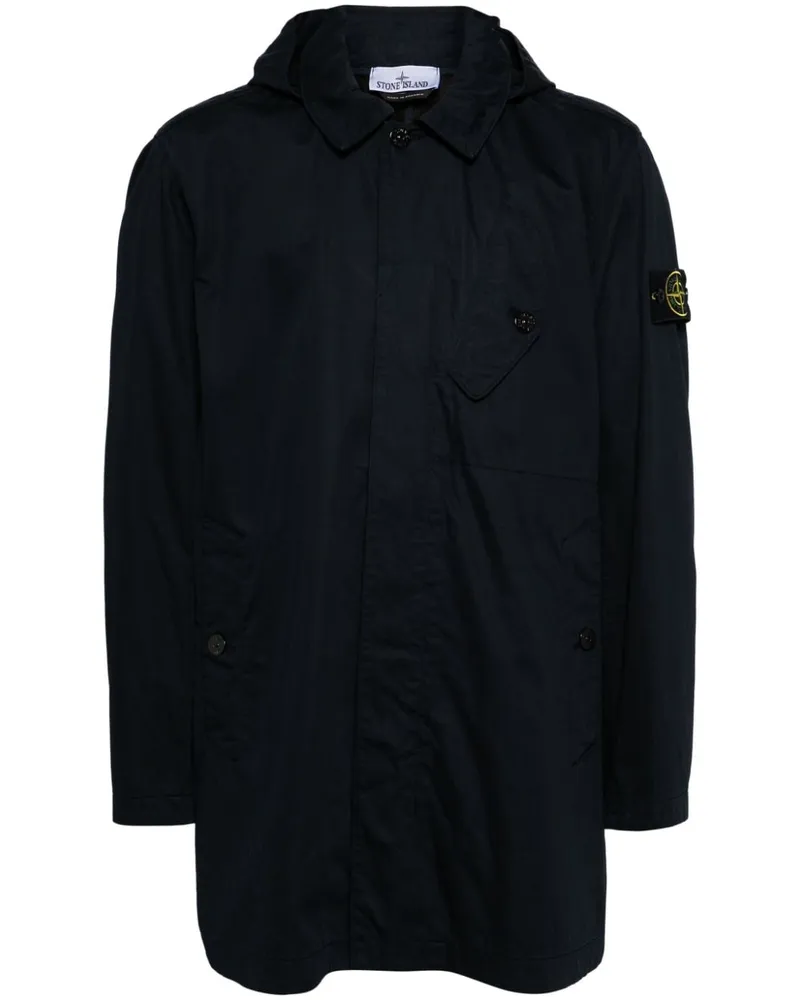Stone Island Kapuzenjacke mit Kompass-Patch - Blau Blau