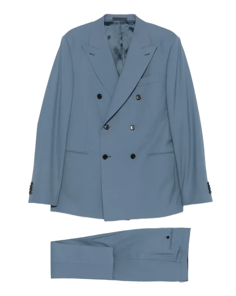 Caruso double-breasted tailored suit - Blau Blau