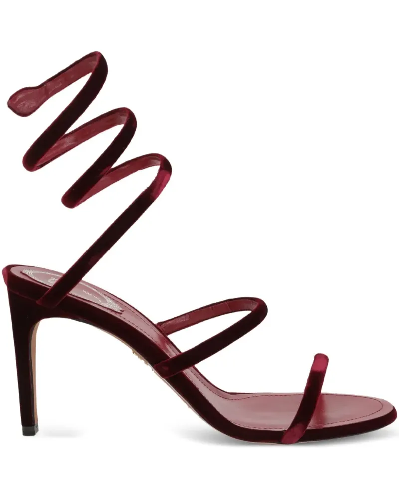 René Caovilla Sandalen mit Spiralriemen 80mm - Rot Rot