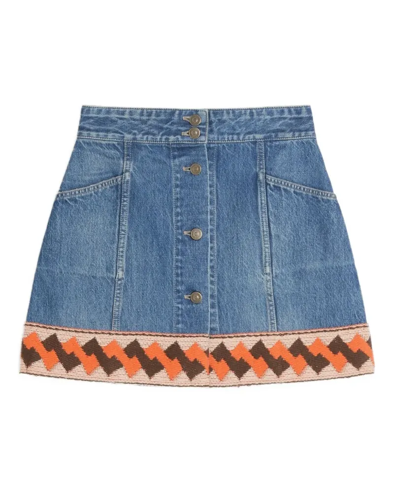 Valentino Garavani Jeans-Minirock mit Jacquardbesatz - Blau Blau