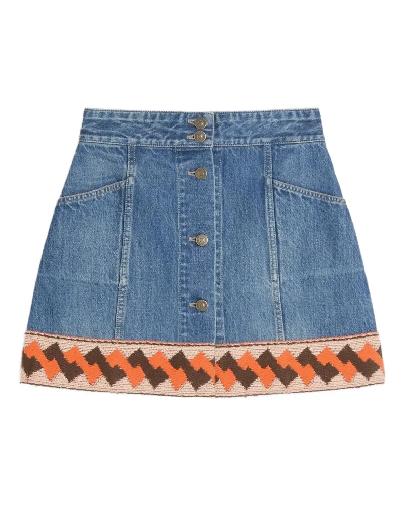 Valentino Garavani Jeans-Minirock mit Jacquardbesatz - Blau Blau