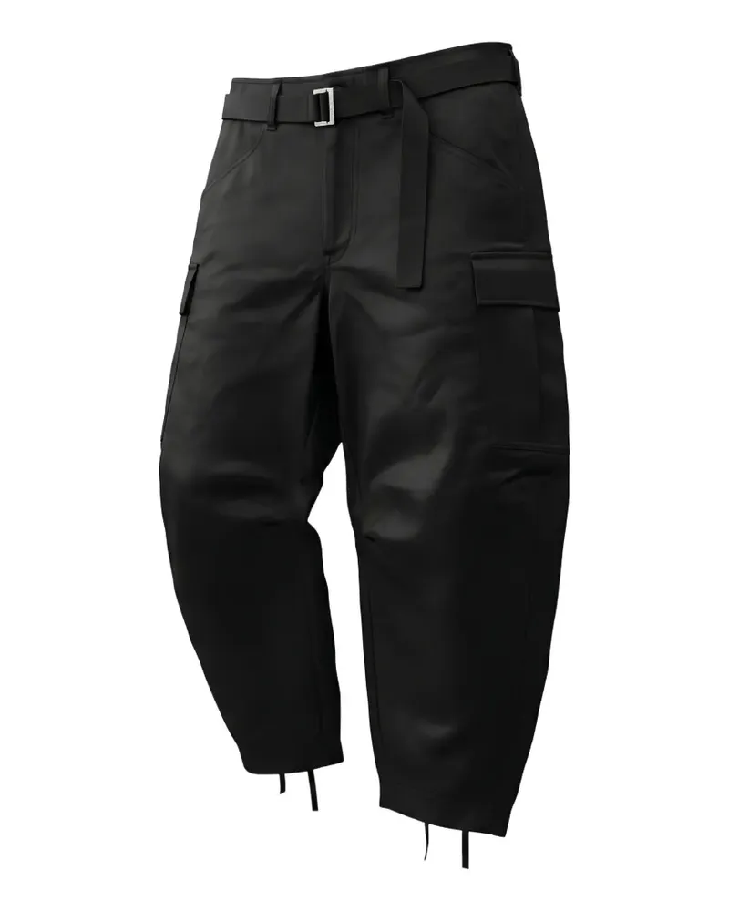 Sacai Cargohose mit Gürtel - Schwarz Schwarz