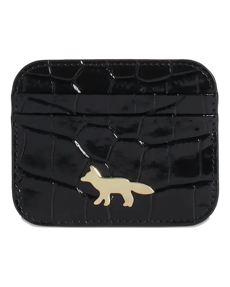 Kitsuné fox-detail reptile-effect card holder - Schwarz Schwarz