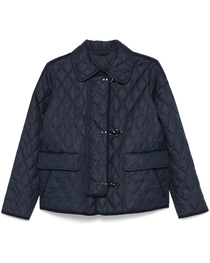 Fay Gefütterte Jacke mit Rautensteppung - Blau Blau