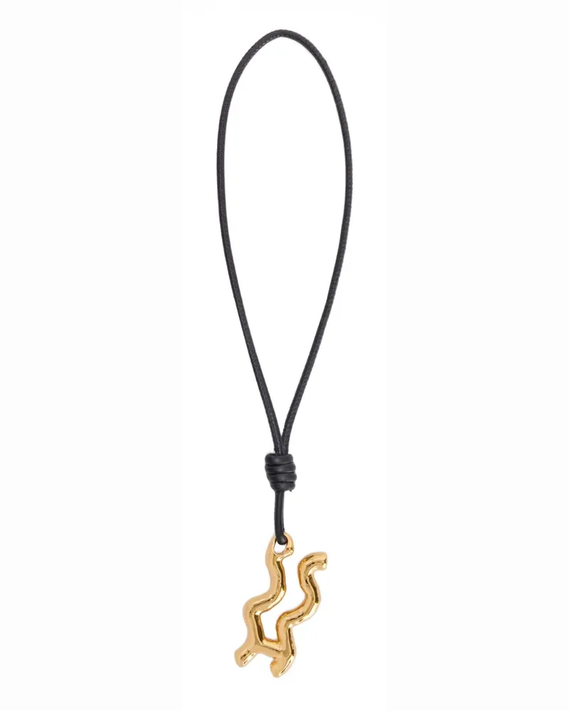 Jil Sander Zodiac charm leather necklace - Gold Gold